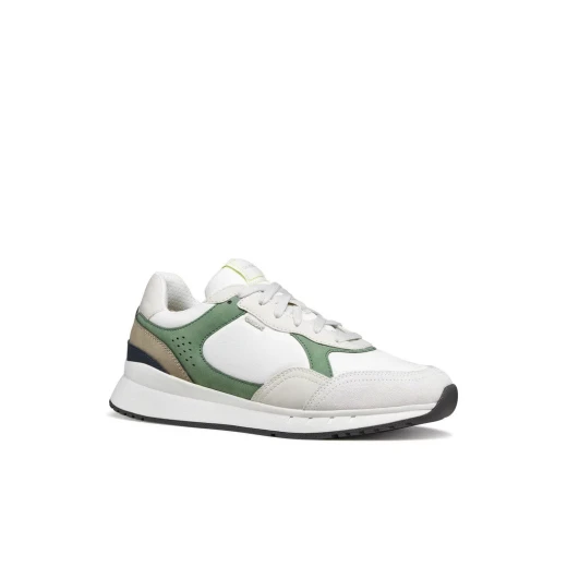 Branthon Men's Sneaker Metropolitan Running Style Nubuck Fabric White Color Cushioning 44 Size Comfortable Breathable Urban Fashion Footwear U65LCB.0EK11.C1ZD3 - Geox - Image 3