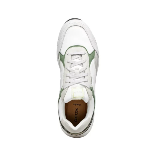 Branthon Men's Running Inspired Sneakers in White, Crafted with Nubuck Effect Material, Featuring Optimal Comfort, High Cushioning, and a Metropolitan Design, Size 45 - Geox - Image 7