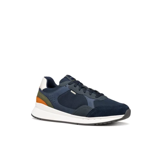 Branthon Men's Navy Blue Sneakers with Metropolitan Running Design, Nubuck and Fabric Construction, Superior Comfort and Cushioning, Size 43, U65LCB.0EK11.C4KF4 - Geox - Image 3
