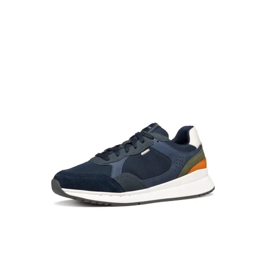 Branthon Men's Navy Blue Sneakers with Metropolitan Running Design, Nubuck and Fabric Construction, Superior Comfort and Cushioning, Size 43, U65LCB.0EK11.C4KF4 - Geox - Image 4