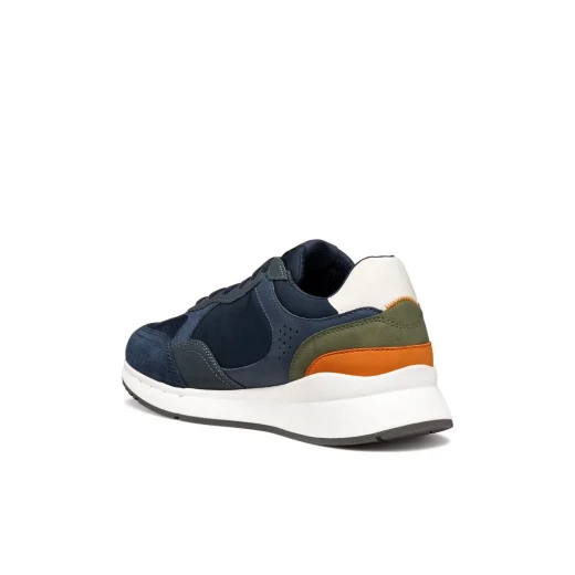 Branthon Men's Running Sneakers Navy Blue Nubuck Effect Fabric Uppers Cushioned Comfort Lightweight Shoes Size 40 Metropolitan Style ITEMCODE U65LCB.0EK11.C4KF4 - Geox - Image 6