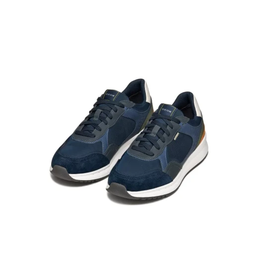 Branthon Men's Running Sneakers Navy Blue Nubuck Effect Fabric Uppers Cushioned Comfort Lightweight Shoes Size 40 Metropolitan Style ITEMCODE U65LCB.0EK11.C4KF4 - Geox - Image 7