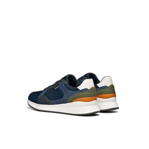 Branthon Men's Running Sneakers Navy Blue Nubuck Effect Fabric Uppers Cushioned Comfort Lightweight Shoes Size 40 Metropolitan Style ITEMCODE U65LCB.0EK11.C4KF4 - Geox - Image 8