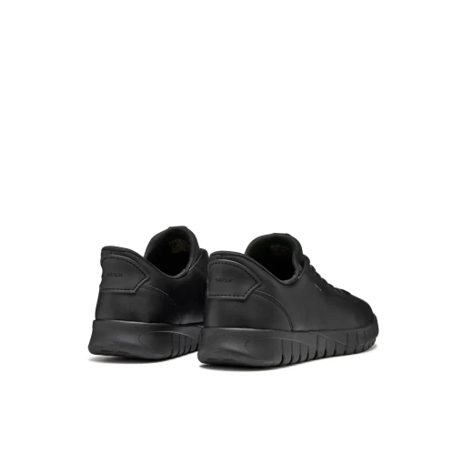 Flextride Plus Men's Sneakers: Black Coated Leather, Easy Slip On Design, Urban Modern Style, Perfect For Everyday Wear, Size 41, No Hands Required - Geox - Image 10