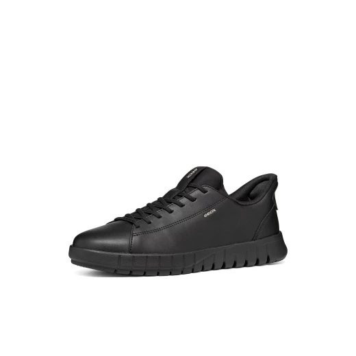 Flextride Plus Men's Sneakers: Black Coated Leather, Easy Slip On Design, Urban Modern Style, Perfect For Everyday Wear, Size 41, No Hands Required - Geox - Image 4