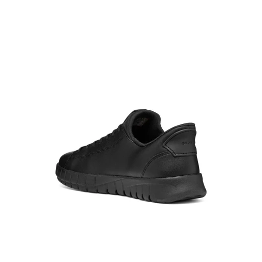 Flextride Plus Men's Sneakers: Black Coated Leather, Easy Slip On Design, Urban Modern Style, Perfect For Everyday Wear, Size 41, No Hands Required - Geox - Image 6