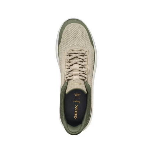 Geox Spherica Plus Man Olive Sneaker Breathable Knitted Fabric and Nubuck Effect Upper Comfortable Ultra Cushioned Casual Shoes Size 45 Hands Free Fit - Geox - Image 7