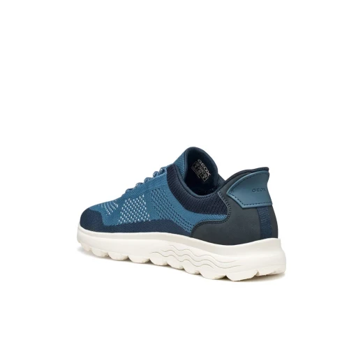 Geox Spherica Plus Men's Sneakers: Hands Free Entry, Knitted Fabric, Nubuck Effect, Breathable, Ultra Cushioned Comfort, Avio Color, Size 41, Casual Style - Geox - Image 6
