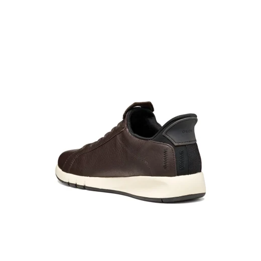 Geox Aerantis Plus Men's Sneakers Coffee Brown Hands Free 45 EU Size Breathable Leather Urban Design Active Chic Style Comfortable Lightweight Shoes U65MUA.00046.C6009 - Geox - Image 5