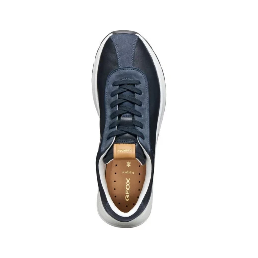 Metropoli Men's Running-Inspired Sneaker Navy Blue Nappa Leather Nubuck Comfort and Flexibility Size 43 Sporty Casual Footwear - Geox - Image 6