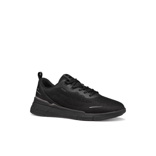 VITTOUR MAN Black Sneakers for Men Size 43 Sporty Design Breathable Knit Fabric and Elastane for All Day Comfort ITEMCODE U65N8B 06K15 C9999 Contemporary Aesthetic - Geox - Image 3