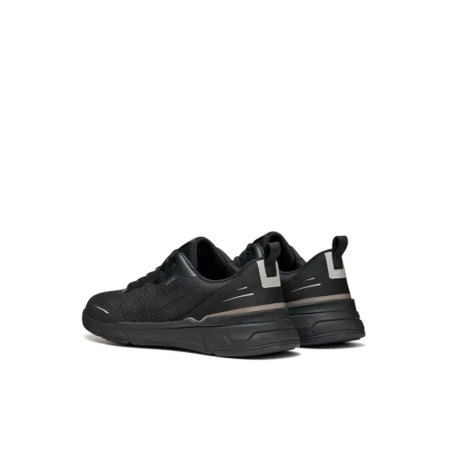 VITTOUR Men's Sport Sneakers Black Knit Fabric Breathable Comfort 40 Stylish Contemporary Design ITEMCODE U65N8B 06K15 C9999 - Geox - Image 8