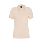 Geox Women's Polo Shirt in Pink, Size M: 100% Organic Piqué Cotton, Short Sleeve, Lurex Trim Collar, Mother of Pearl Buttons, Classic Staple, Fast Delivery, Easy Exchange