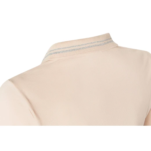 Geox Women's Polo Shirt in Pink, Size M: 100% Organic Piqué Cotton, Short Sleeve, Lurex Trim Collar, Mother of Pearl Buttons, Classic Staple, Fast Delivery, Easy Exchange - Image 5