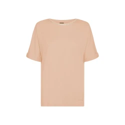 Geox Women's Pink Slub Cotton T Shirt, Round Neck, Short Sleeve, Size Small