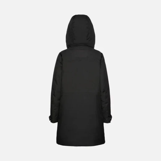 Geox Gendry ABX Woman's Parka Jacket Black Size 44 Waterproof Breathable Longline Winter Coat Sustainable Fill Multiple Pockets Removable Bib For City Life - Abx - Image 6