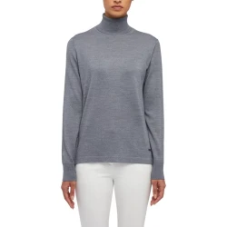 Geox Knit Woman Grey Sweater Small Size Breathable Waterproof Outerwear with Exclusive Geox Apparel Patent Fast Delivery Easy Exchange at 100+ Stores