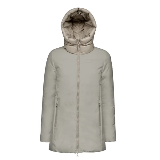 Geox Spherica Woman's Reversible Jacket with Hood, Recycled Padding, Breathable Design, and Quilted Interior, Size 38 in Sage Color, Fast Delivery and Easy Exchange