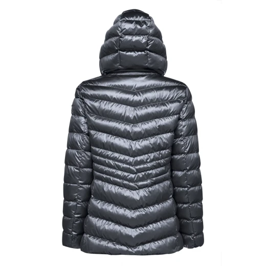 Geox ZOSMA Woman's Winter Jacket with Detachable Hood Sky Captain Color 40 Size Shiny Satin Fabric Recycled EcologicWARM Wadding Casual Refined Style Fast Delivery Easy Exchange - Geox - Image 3