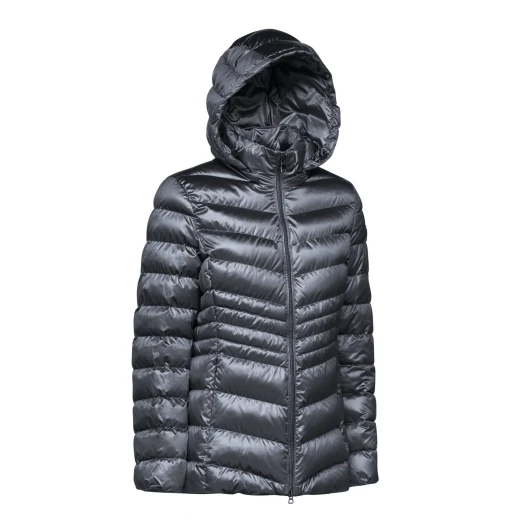 Geox ZOSMA Woman's Winter Jacket with Detachable Hood Sky Captain Color 40 Size Shiny Satin Fabric Recycled EcologicWARM Wadding Casual Refined Style Fast Delivery Easy Exchange - Geox - Image 4