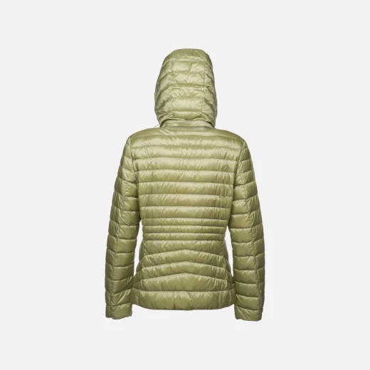 JAYSEN Woman's Lightweight Down Jacket with Removable Hood Sage Green Color, Windproof and Water Repellent 20 Denier Nylon, Size 38 for Transseasonal Wear - Geox - Image 7