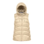 Bleyze Woman Hooded Vest Oxford Tan Recycled Nylon Breathable 40 - Geox