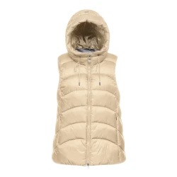 Bleyze Woman Hooded Vest Oxford Tan Recycled Nylon Breathable 40