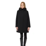 Geox Spherica Women's Longline Parka Jacket Black Size 42 Water Repellent Wind Blocking Stretch Fabric for Ultimate Comfort and City Living - Geox