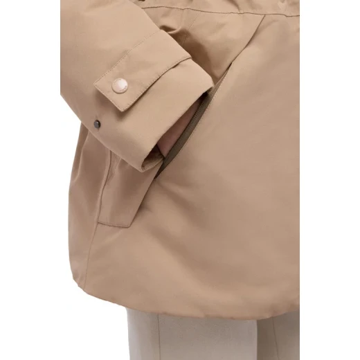 HOARA Woman's Parka Jacket Waterproof Hi Tech Fabric Belted Waist Recycled Thermore Ecodown Padding Size 46 Natural Color Modern Winter Coat - Hoara woman - Image 10