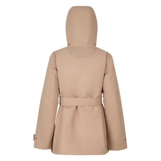 HOARA Woman's Parka Jacket Waterproof Hi Tech Fabric Belted Waist Recycled Thermore Ecodown Padding Size 46 Natural Color Modern Winter Coat - Hoara woman - Image 9