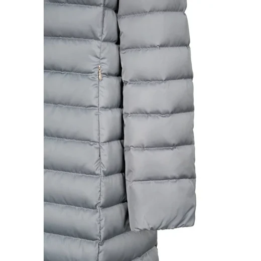 معطف بيتانى النسائي الطويل مبطن بالريش رمادي شبحي مقاس 48 معطف شتوي - جيوكس - Image 5