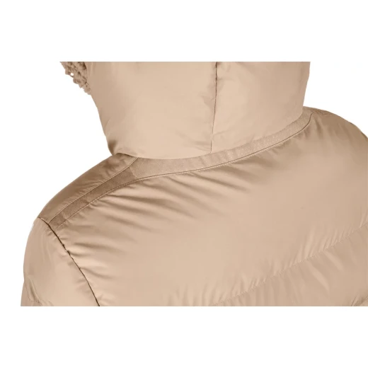 VILDE Jacket Woman Natural 50 Recycled Polyester Parka Winter Outerwear Wind Blocking Water Repellent Curly Teddy Fur Detailing Modern Aesthetic Sustainable Lining and Padding - Geox - Image 5
