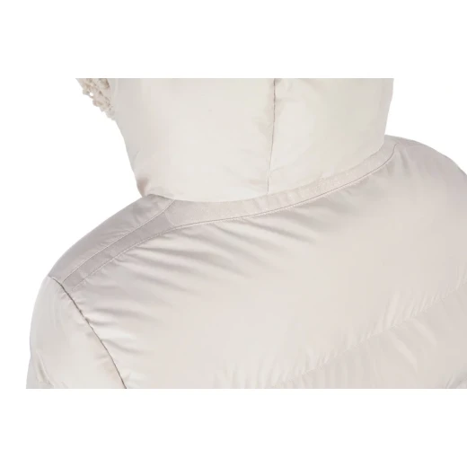 VILDE Jacket Woman Recycled Polyester Parka with Teddy Fur Detailing Windproof Water Repellent Winter Outerwear Size 44 Mid Moonbeam - Geox - Image 6
