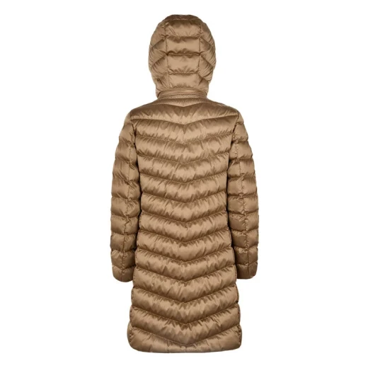 Zosma Women's Longline Jacket Otter 38 Detachable Hood Recycled Fabric - Geox - Image 8