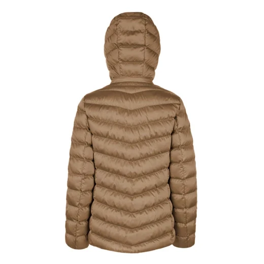 Zosma Women's Short Jacket Satin Coffee 44 Detachable Hood Winter Coat - Zosma - Image 9
