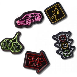 Jibbitz Reflective Street 5 Pack Charms for Crocs Shoes, Reflective Design