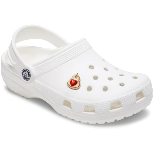 زينة كروكس جيبتز لهب ذهبي مع قلب ياقوتي، ملحق حذاء مزخرف لأحذية كروكس الكلاسيكية، قطعة واحدة، سهلة التركيب للبالغين والأطفال. - كروكس - Image 3