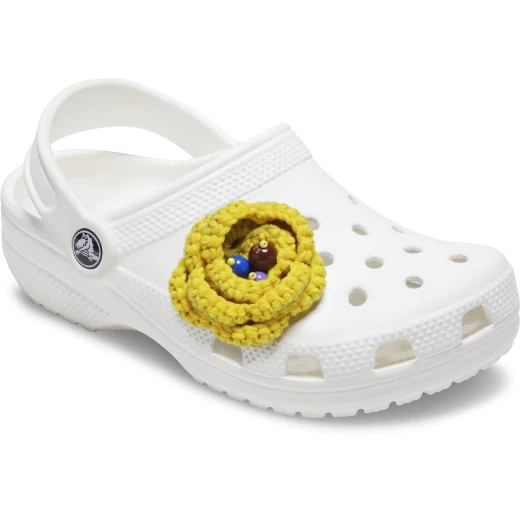زينة أحذية كروشيه زهور صفراء لـ Crocs، مجموعة ملحقات لـ 26 فتحة في الأحذية الكلاسيكية. زينة جذابة للتخصيص. - كروكس - Image 3