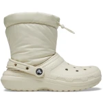 Crocs Unisex Classic Lined Neo Puff Boots Beige Size 48 49 Insulated Winter Boots with Nylon Lined Funnel Neck Warm and Comfortable Footwear - Crocs
