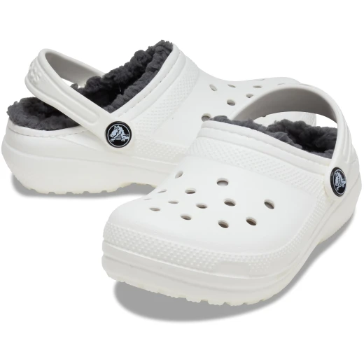 Crocs Toddlers Classic Lined Clog White 29 30 Comfortable Slip On Shoes Featuring Lightweight Iconic Crocs Comfort for Everyday Wear and Playful Adventures - Crocs - Image 3
