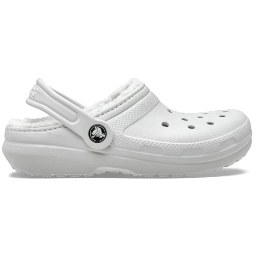 Crocs Kids Classic Lined Clog White 33 34 Winter Comfort Indoor Outdoor Slippers Featuring Fuzzy Liner and Pivoting Heel Strap for Secure Fit and Easy Wear - Crocs - Image 2