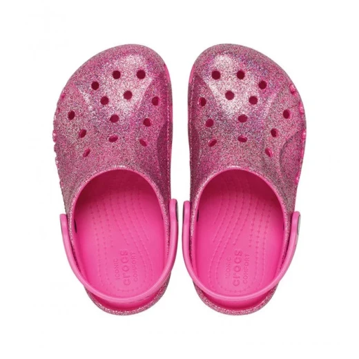 Crocs Kids Baya Glitter Clog Comfortable Breathable Pink Size 33-34 - Crocs - Image 4