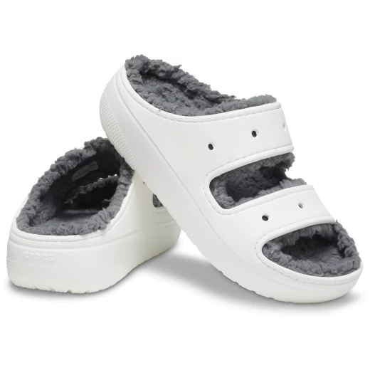Classic Cozzzy Unisex Sandals White Fuzzy Lined Comfort 34 35 Enhanced Foot Security Jibbitz Compatible - Crocs - Image 16