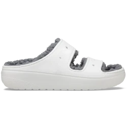 Crocs Unisex Classic Cozzzy Sandal White Fuzzy Lined Comfort Footwear Sizes 36 37 Lightweight Design with Customizable Jibbitz