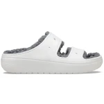 Cozzzy Classic Unisex Sandals White Fuzzy Lined Comfort Footwear Featuring 7 Holes for Jibbitz Charms Sizes 41 42 Enhanced Security and Heightened Outsoles - Crocs