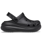 Crocs Unisex Classic Crush Clog Black Comfortable Shoes Sizes 43 44 Enhanced Height Bold Design Featuring Jibbitz Holes Pivoting Backstrap Stylish Footwear - Crocs