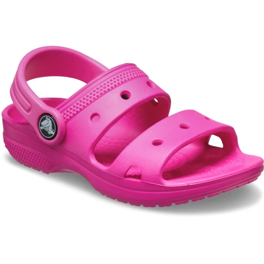 Crocs Toddlers Classic Sandal Pink 19 20 Comfortable Lightweight Adjustable Straps Customizable Embellishments Foam Insole Perfect for Adventures Durable Design - Crocs - Image 3