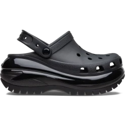 Crocs Women's Mega Crush Clog Black Platform Sandals Size 37 38 with Enhanced Rubber Tread and Customizable Jibbitz Charms Ready for Any Outfit