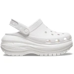 Crocs Women's Mega Crush Clog White Platform Sandals Size 41 42 Featuring Enhanced Rubber Tread and Customizable Backstrap Perfect for Summer Fun and Personalized Style - Crocs