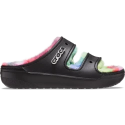 Crocs Women's Classic Cozzzy Spray Dye Sandals Multicolor Featuring Soft Fuzzy Liner and Heightened Outsoles, Personalizable with Jibbitz Charms, Sizes 36 37 Lightweight Comfort
